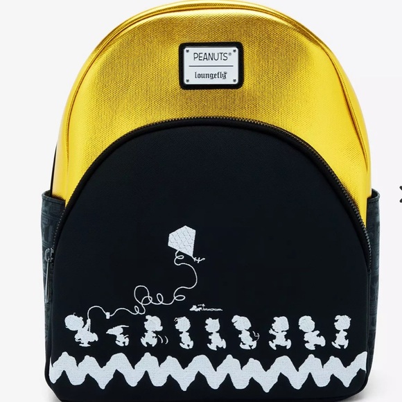 Sale! Loungefly Peanuts 75th Anniversary Character Metallic Mini Backpack new! - Picture 1 of 4